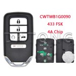 2018-2022 Honda Accord / 5-Button Smart Key / PN: 72147-TVA-A01 / CWTWB1G0090 (AFTERMARKET)